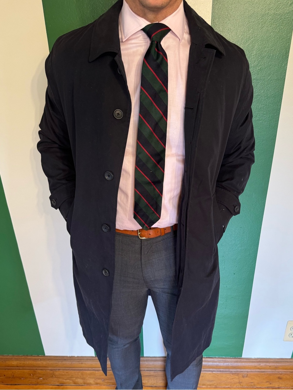 BNWT Brooks Brothers Navy Blue Mac Coat